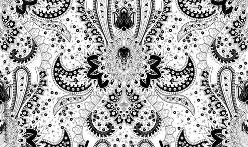 Hand draw paisley pattern. Seamless tribal pattern design