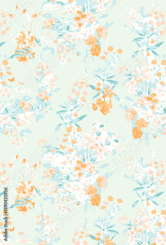 Small Flower pattern. Ditsy floral seamless pattern. Small little flower background. Repeat pattern. Ditsy print. Botanic surface design. Hand draw floral flower pattern for fashion, fabric,decor