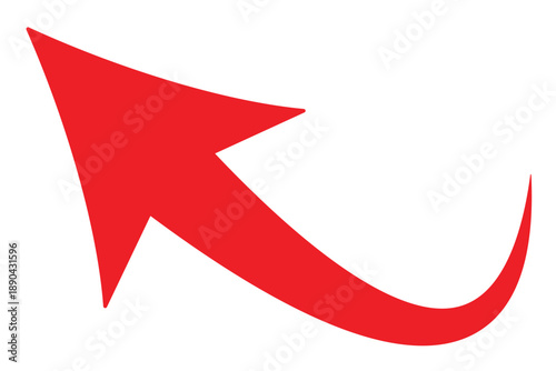 Curved isolated arrow icon . Red dark arrowhead vector icons. Isolated red curved arrow icon set. Isolated red curved arrowhead. Curved red arrow pointing upward.