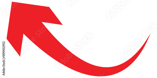 Curved isolated arrow icon . Red dark arrowhead vector icons. Isolated red curved arrow icon set. Isolated red curved arrowhead. Curved red arrow pointing upward.