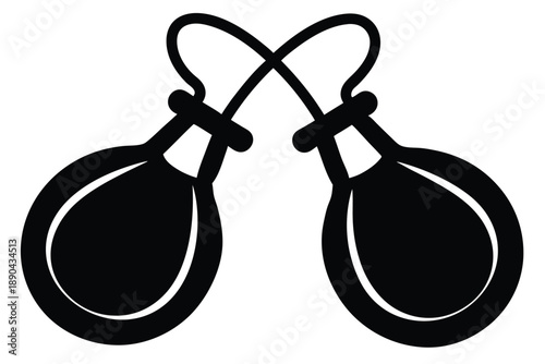 castanets silhouette line art vector illustration