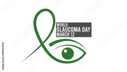 A green eye symbol for World Glaucoma Day on March 12