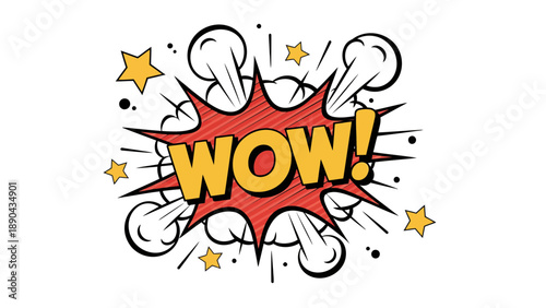 A comic book style illustration of a WOW exclamation