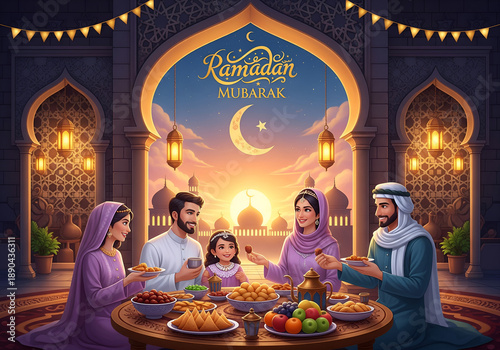 Vector realistic set of beautiful muslim ornamental lamps, lanterns hanging on chainlets.