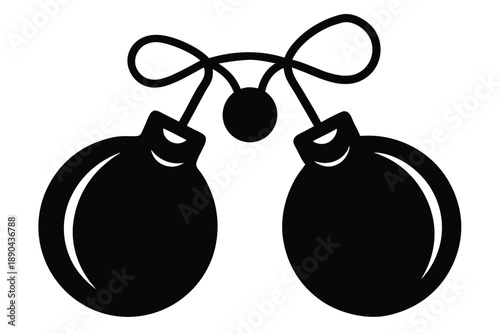 castanets silhouette line art vector illustration