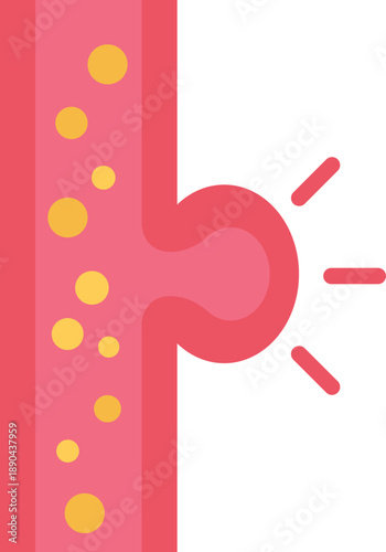 Illustration of a bacterial cell with flagella for microbiology studies