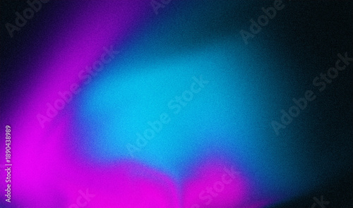 Dark cyan magenta gradient abstract backdrop with grainy noise texture for futuristic wide web banner designs