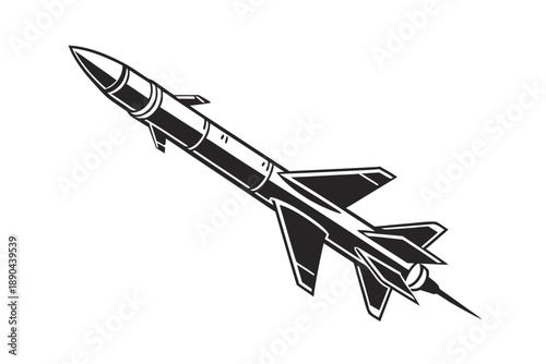 Cruise Missile Launch Silhouette Illustration