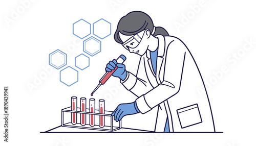 A scientist carefully conducting an experiment in a laboratory setting