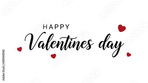 A festive Happy Valentines Day greeting with hearts and flowers