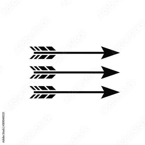 Three black arrows pointing to the right simple graphic design