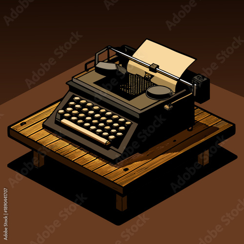 Vintage typewriter on wooden desk