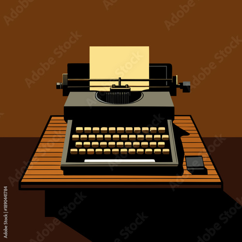 Vintage typewriter on wooden desk