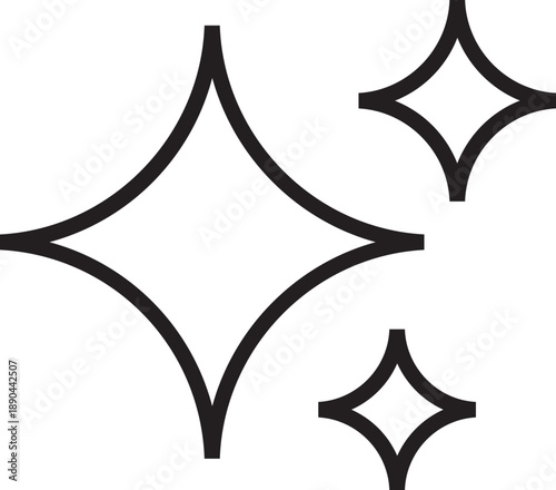 Sparkle silhouette icon, magic star vector symbol isolated on transparent background, glitter burst and glowing effect element sign, twinkling star shapes for AI interface design and photo editing.