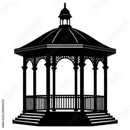 Elegant gazebo in garden