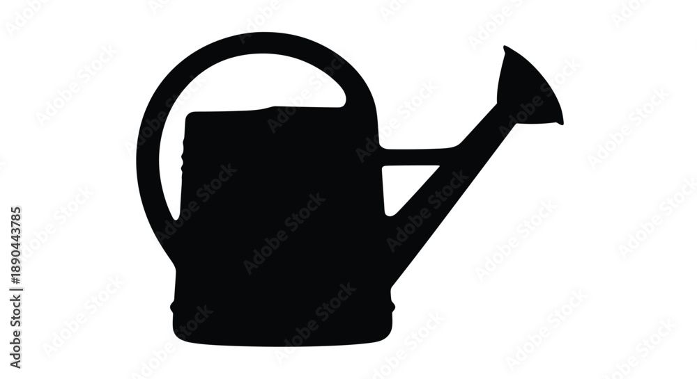 Obraz premium Black silhouette of a classic watering can simple design silhouette