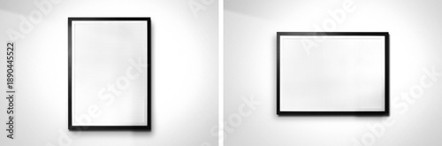 Versatile Photography And Print Template Showcasing Black Frames With Clean Lighting And Space