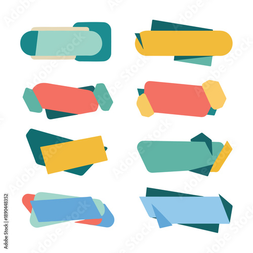 Abstract Sticky Note and Paper Swipe Shapes