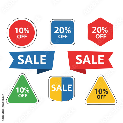 Assorted Discount Tags and Sale Badges