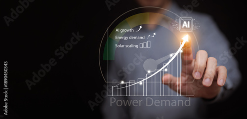 Quadro su tela AI growth and increasing power demand with solar scaling