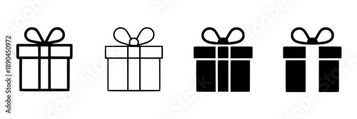 Collection of black and white stylized mountain range icons, vector graphics