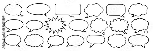 Collection of black and white stylized mountain range icons, vector graphics