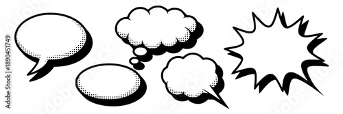 Collection of black and white stylized mountain range icons, vector graphics