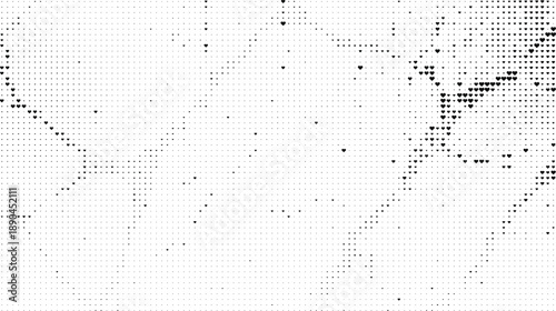 Black heart and dot halftone pattern abstract background, Modern love heart dot texture