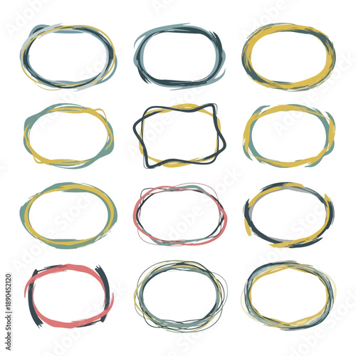 Colorful Abstract Circular Brush Strokes