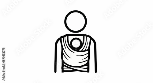 Person wearing baby in a sling icon.