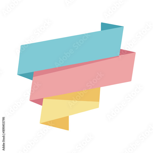 Colorful Ribbon Strips Floating in Abstract Space