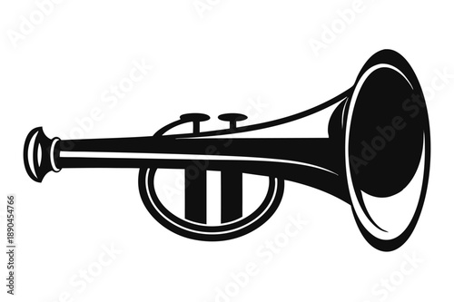 bugle silhouette line art vector illustration