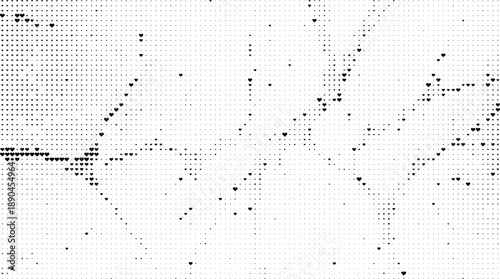 Black hearts and dots pattern white background abstract, Minimal love heart dot texture