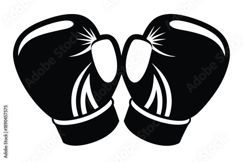 boxing gloves silhouette line art vector illustration