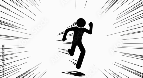 Running Stick Figure Motion Blur Speed.