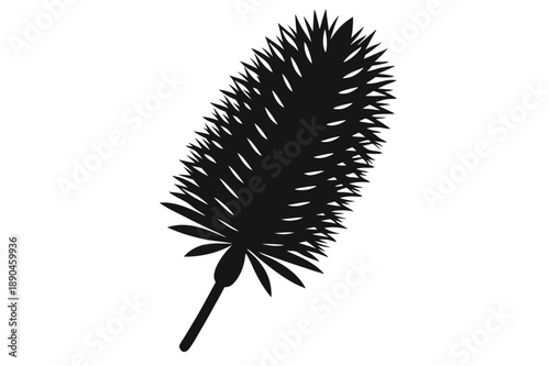 bottlebrush silhouette line art vector illustration