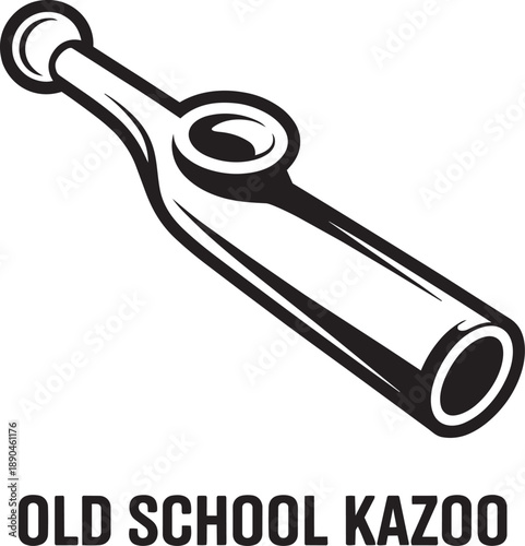 Old school kazoo on transparent background vector drawing