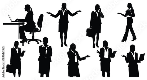 Business professionals engaged in various activities