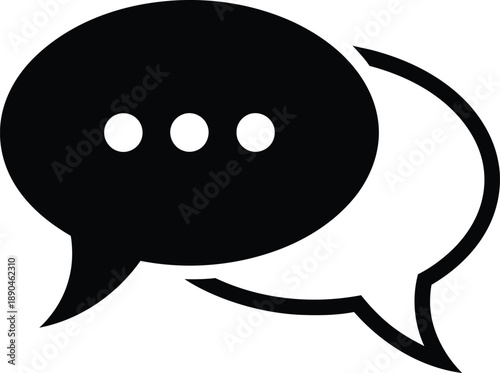 Two overlapping speech bubbles icon representing online conversation and digital communication