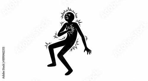 Silhouette of a person experiencing intense pain and distress.