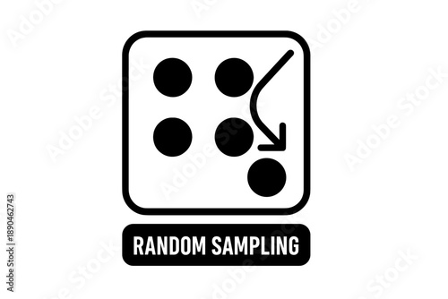 Minimalist graphic symbol for random sampling data collection and statistical research