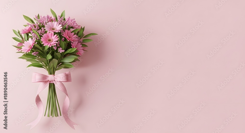 Obraz premium Beautiful pink flowers bouquet for mother's day celebration