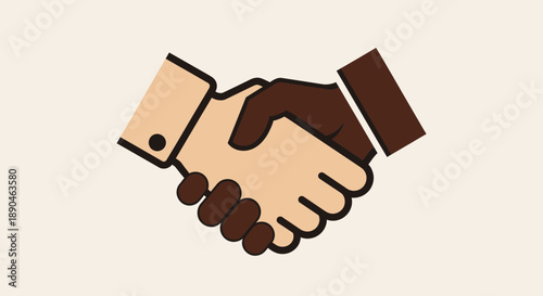 Handshake illustration symbolizing partnership and agreement.