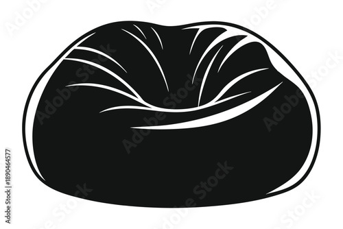 bean bag chair silhouette line art vector illustration