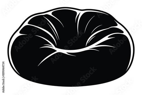 bean bag chair silhouette line art vector illustration