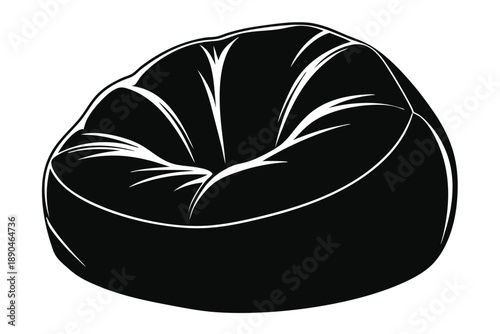 bean bag chair silhouette line art vector illustration