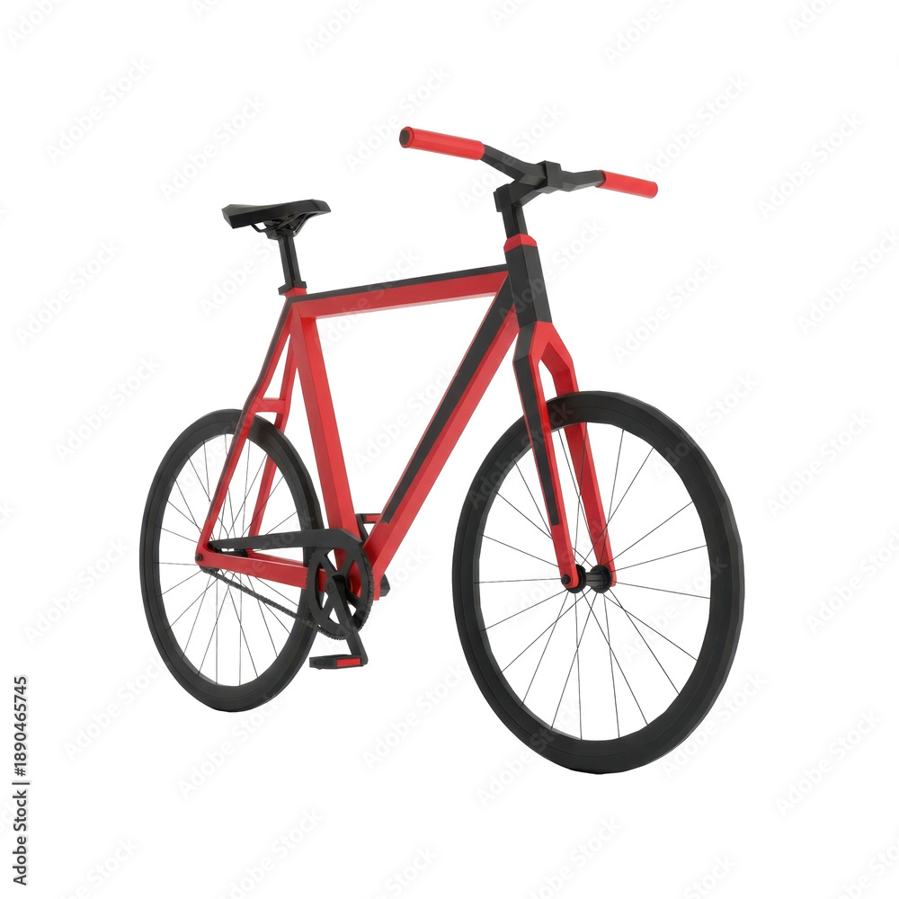 Fototapeta premium Modern red and black bicycle