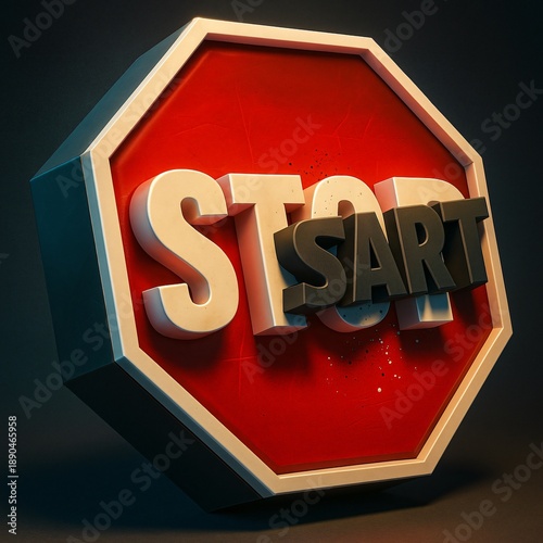 3D stop sign with 