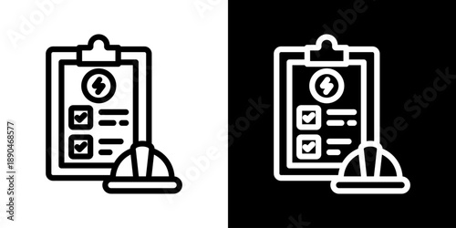 Electrical Inspection Icon Of Line Black And White Style Vector Illustration
