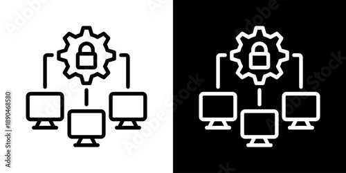 Operational Icon Of Line Black And White Style Vector Illustration

